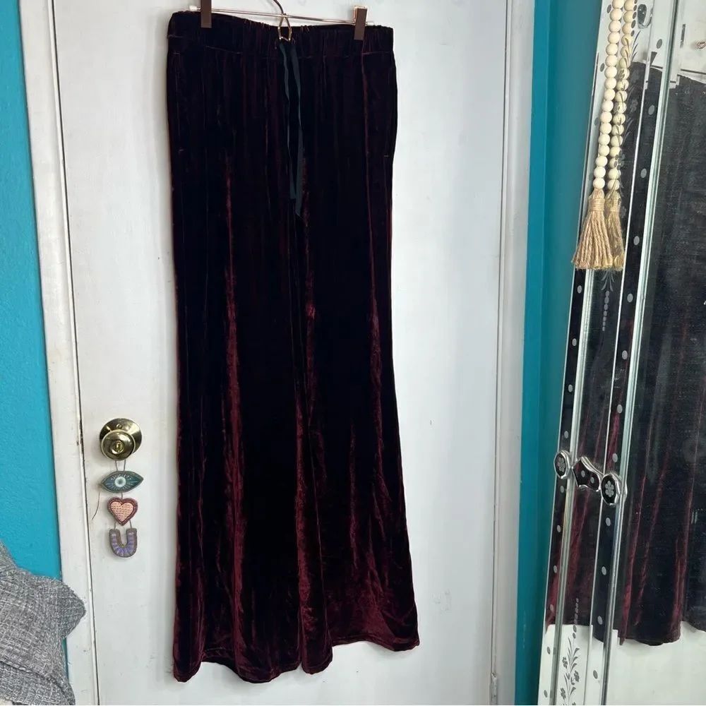 H. Lorenzo Unravel Luxury Burgundy Palazzo Trousers Style Uwca038e18136001- — image 6 of 8